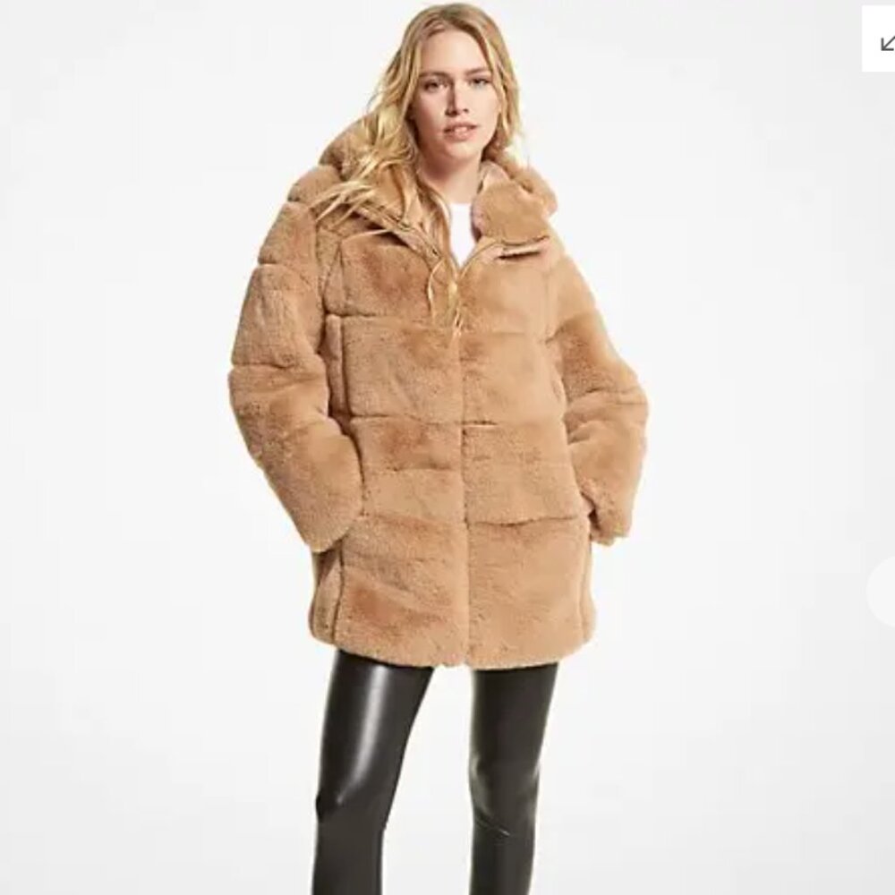 Michael Kors Quilted Faux Fur Jacket